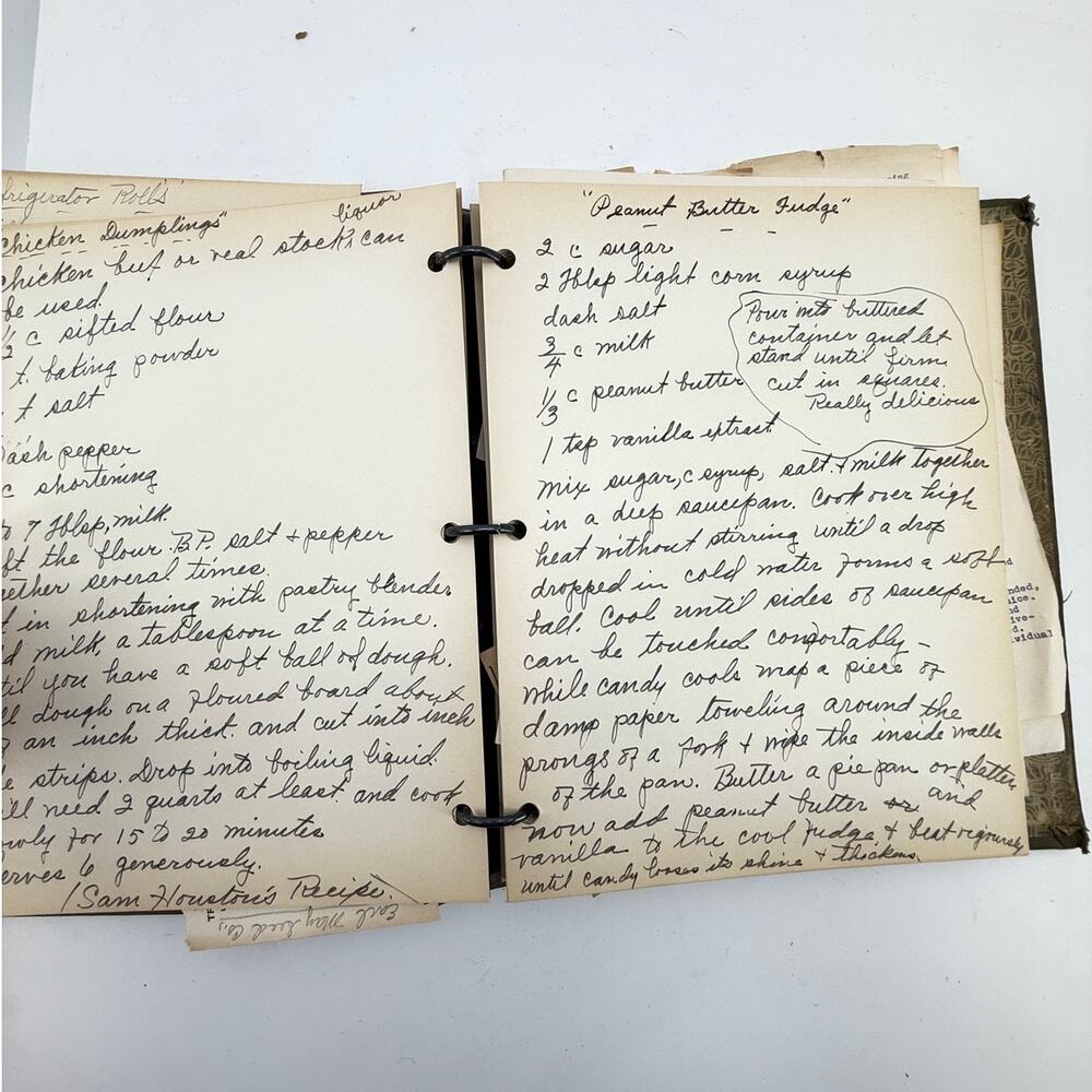 Handwritten Recipe Journal Vintage 1940s Large Binder Family Cookbook Recipes